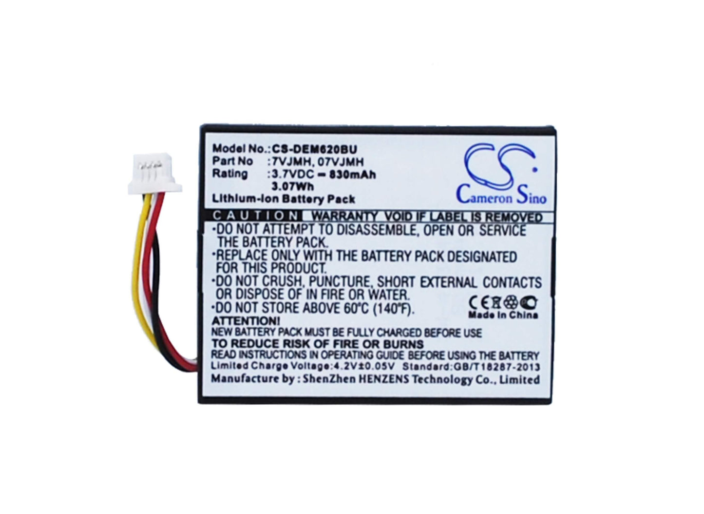 3.7V, 830mAh, Li-ion Battery fits Dell, Perc H710, Perc H710p, 3.071Wh