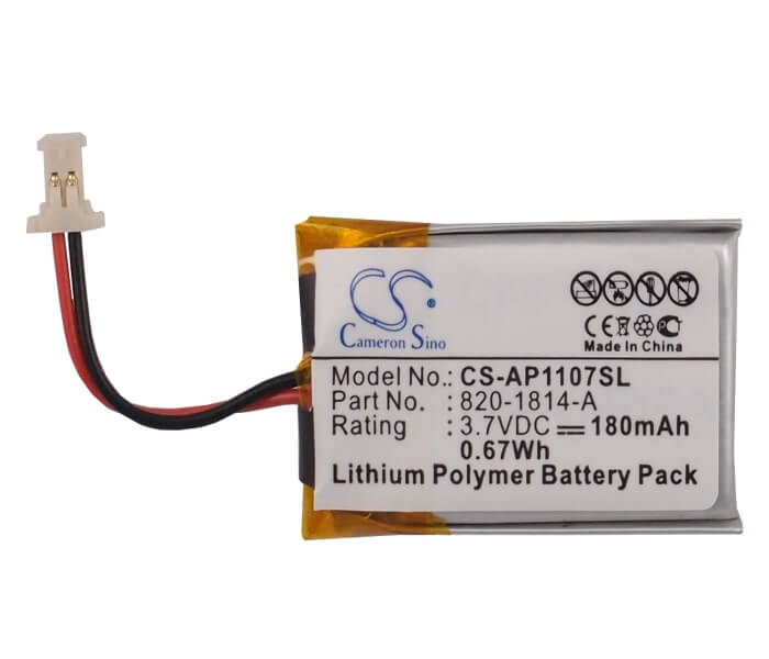 3.7V, 180mAh, Li-Polymer Battery fits Apple, A1107 17", Powerbook G4, 0.666Wh