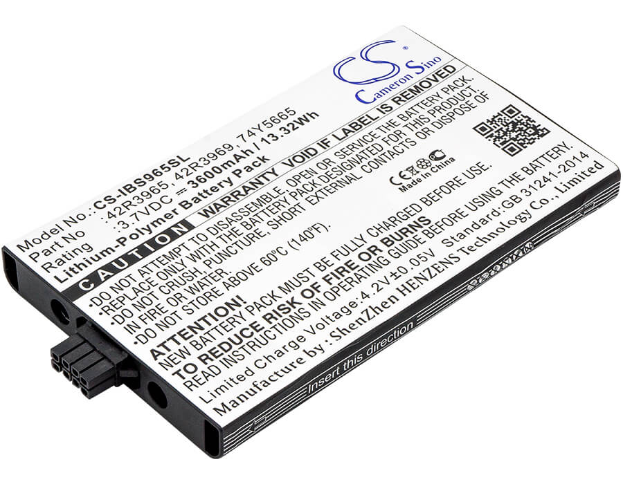 3.7V, 3600mAh, Li-Polymer Battery fits Ibm, 45906, 571f, 13.32Wh