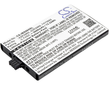 3.7V, 3600mAh, Li-Polymer Battery fits Ibm, 45906, 571f, 13.32Wh