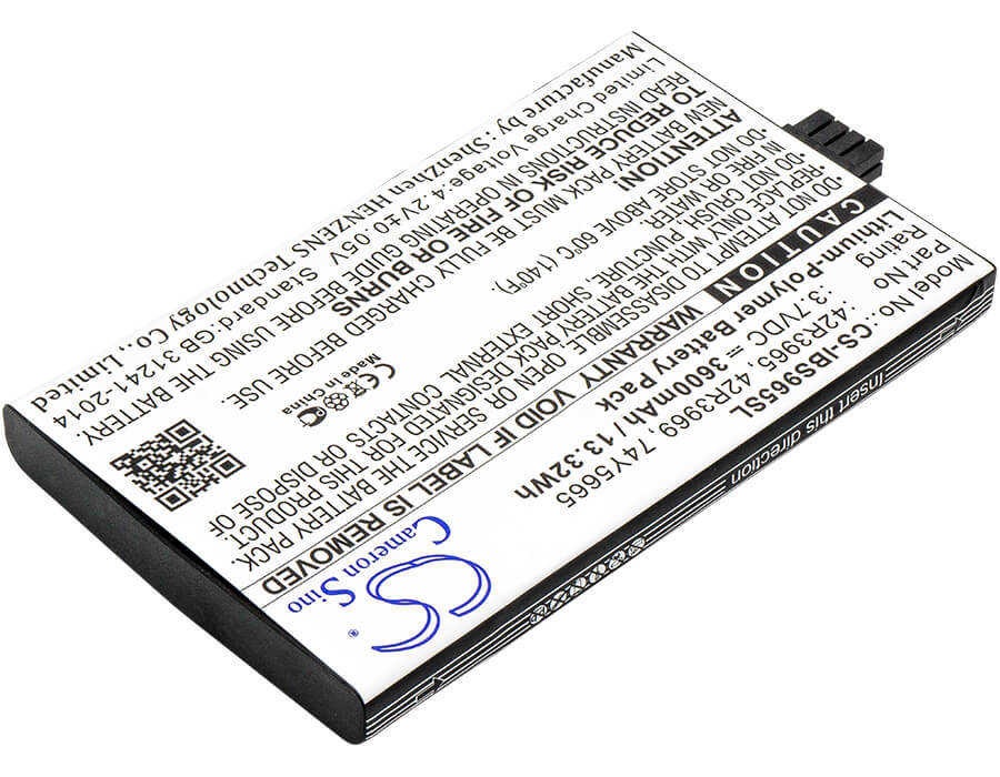 3.7V, 3600mAh, Li-Polymer Battery fits Ibm, 45906, 571f, 13.32Wh