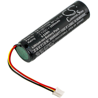 3.7V, 2600mAh, Li-ion Battery fits Tascam, Mp-gt1, 9.62Wh