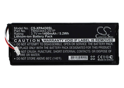 3.7V, 1400mAh, Li-ion Battery fits Xpend, Smart Remote Wqaga43, Wqaga43, 5.18Wh