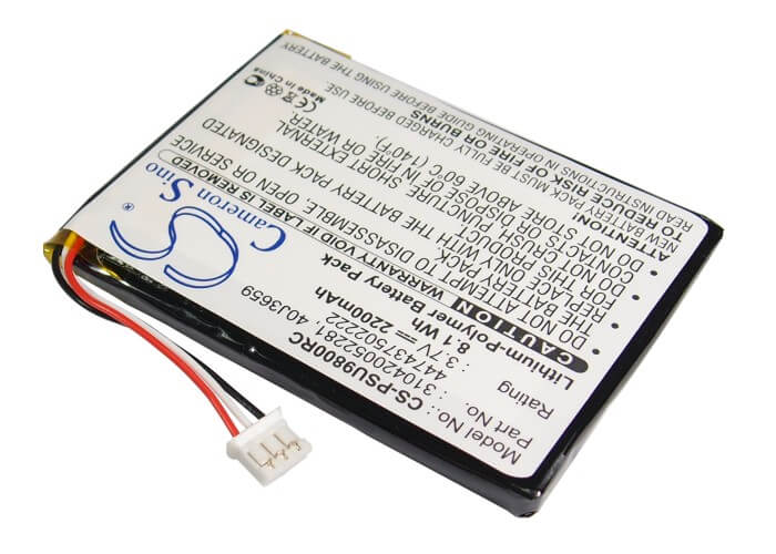 3.7V, 2200mAh, Li-Polymer Battery fits Philips, Multimedia Control Panel Rc980, Pronto Pc9800i/17, 8.14Wh