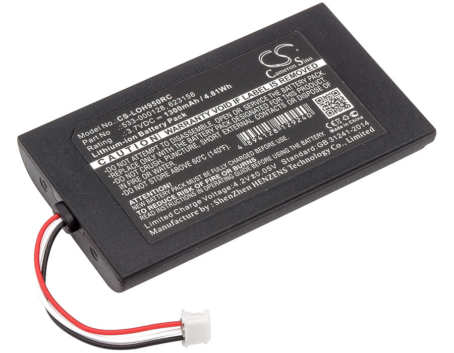 3.7V, 1300mAh, Li-Polymer Battery fits Logitech, 915-000257, 915-000260, 4.81Wh