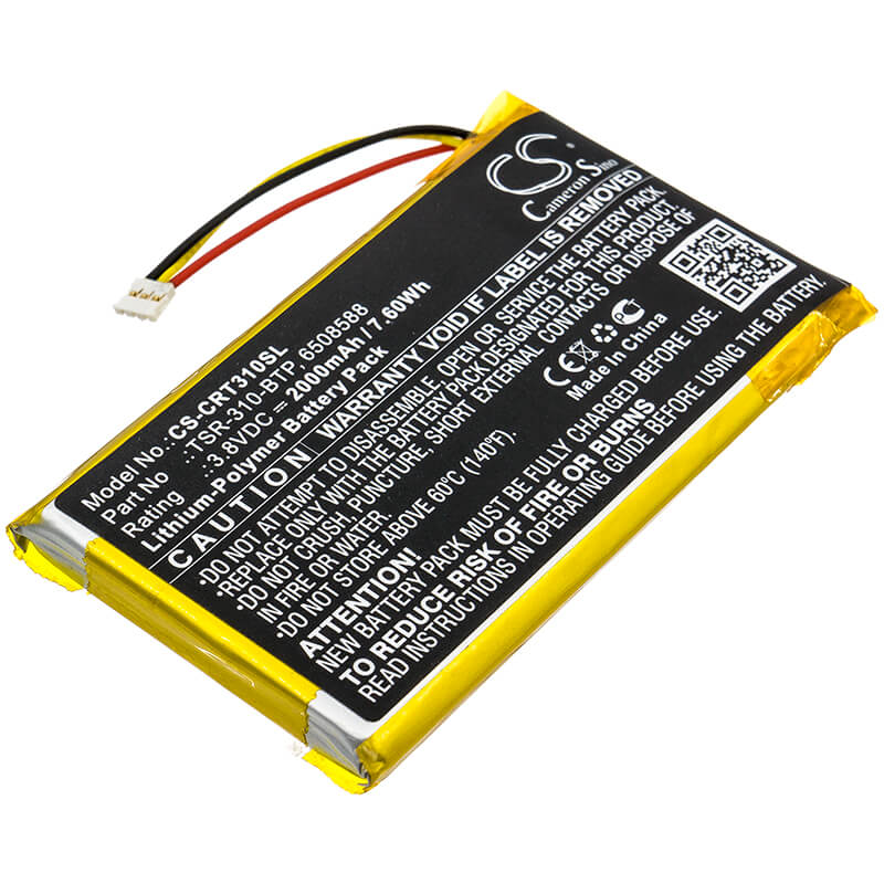 3.8V, 2000mAh, Li-Polymer Battery fits Crestron, Tsr-310, Tsr-310 Handheld Touch Screen, 7.6Wh