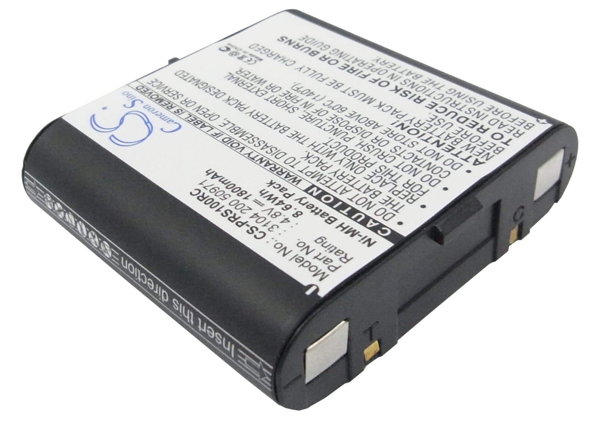 4.8V, 1800mAh, Ni-MH Battery fits Philips, Pronto Ds1000, Pronto Rc5000, 8.64Wh