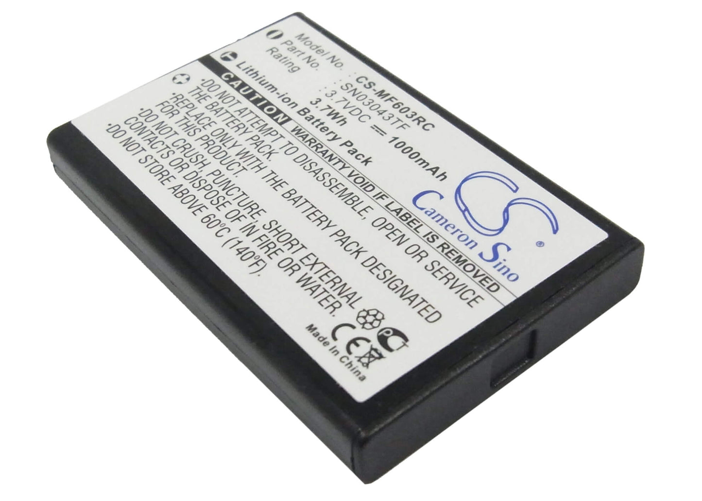 3.7V, 1000mAh, Li-ion Battery fits Nevo, C3, Uei-nevo C3, 3.7Wh