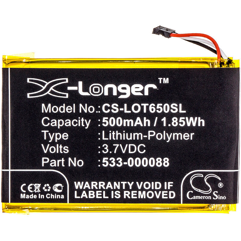 3.7V, 500mAh, Li-Polymer Battery fits Logitech, Mx Master, Touchpad T650, 1.85Wh