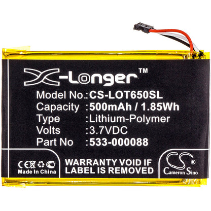 3.7V, 500mAh, Li-Polymer Battery fits Logitech, Mx Master, Touchpad T650, 1.85Wh