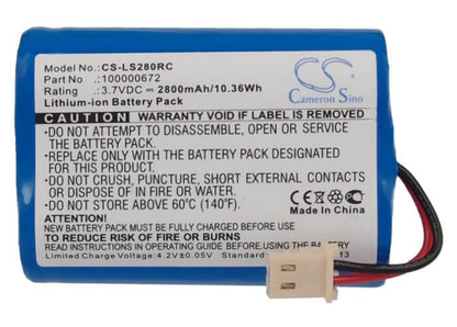 3.7V, 2800mAh, Li-ion Battery fits Lifeshield, Ls280, Wgc1000, 10.36Wh