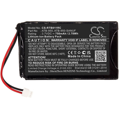 3.7V, 750mAh, Li-ion Battery fits Rti, T1, T1b, 2.775Wh