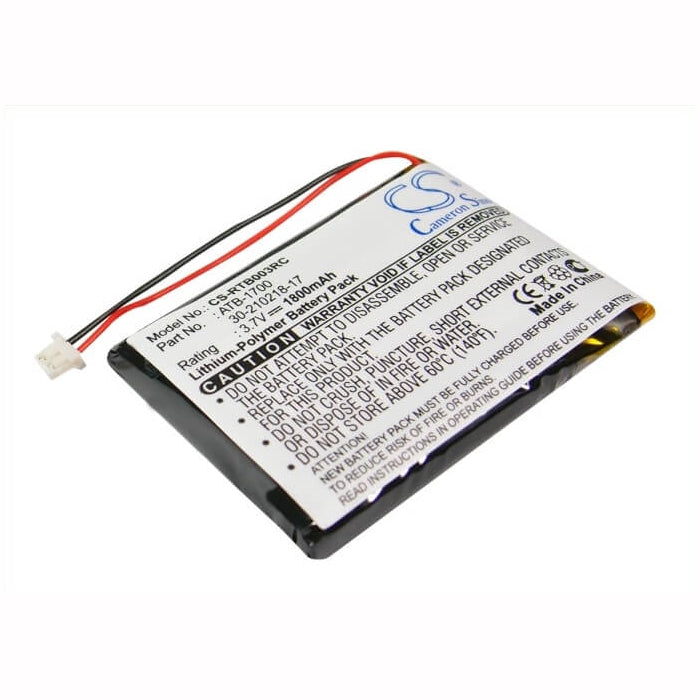 3.7V, 1800mAh, Li-ion Battery fits Rti, T3v, T3-v, 6.66Wh