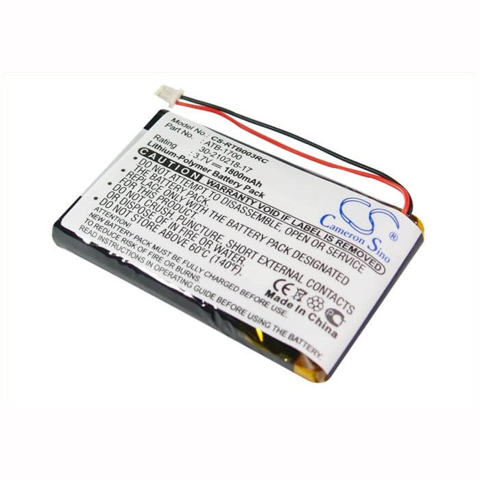 3.7V, 1800mAh, Li-ion Battery fits Rti, T3v, T3-v, 6.66Wh