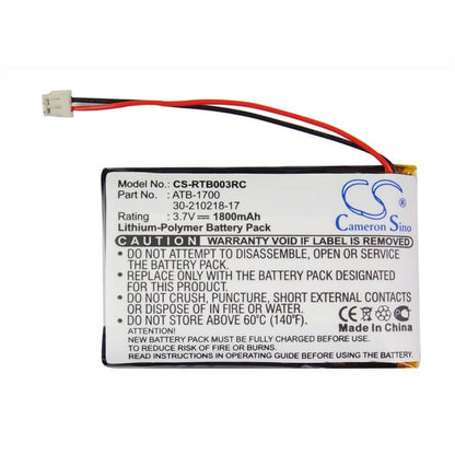 3.7V, 1800mAh, Li-ion Battery fits Rti, T3v, T3-v, 6.66Wh