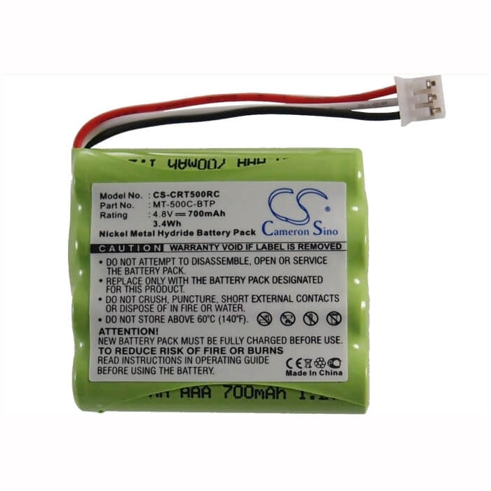4.8V, 700mAh, Ni-MH Battery fits Crestron, Mt-500c, Mt-500c-rf, 3.36Wh