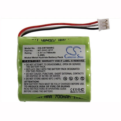 4.8V, 700mAh, Ni-MH Battery fits Crestron, Mt-500c, Mt-500c-rf, 3.36Wh