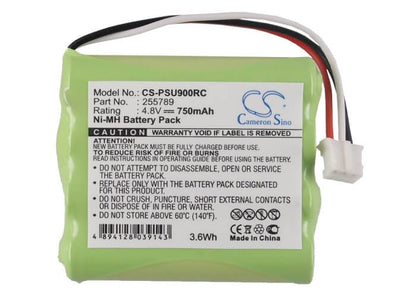 4.8V, 750mAh, Ni-MH Battery fits Philips, Pronto Pro 900, Tsu7000/37, 3.6Wh
