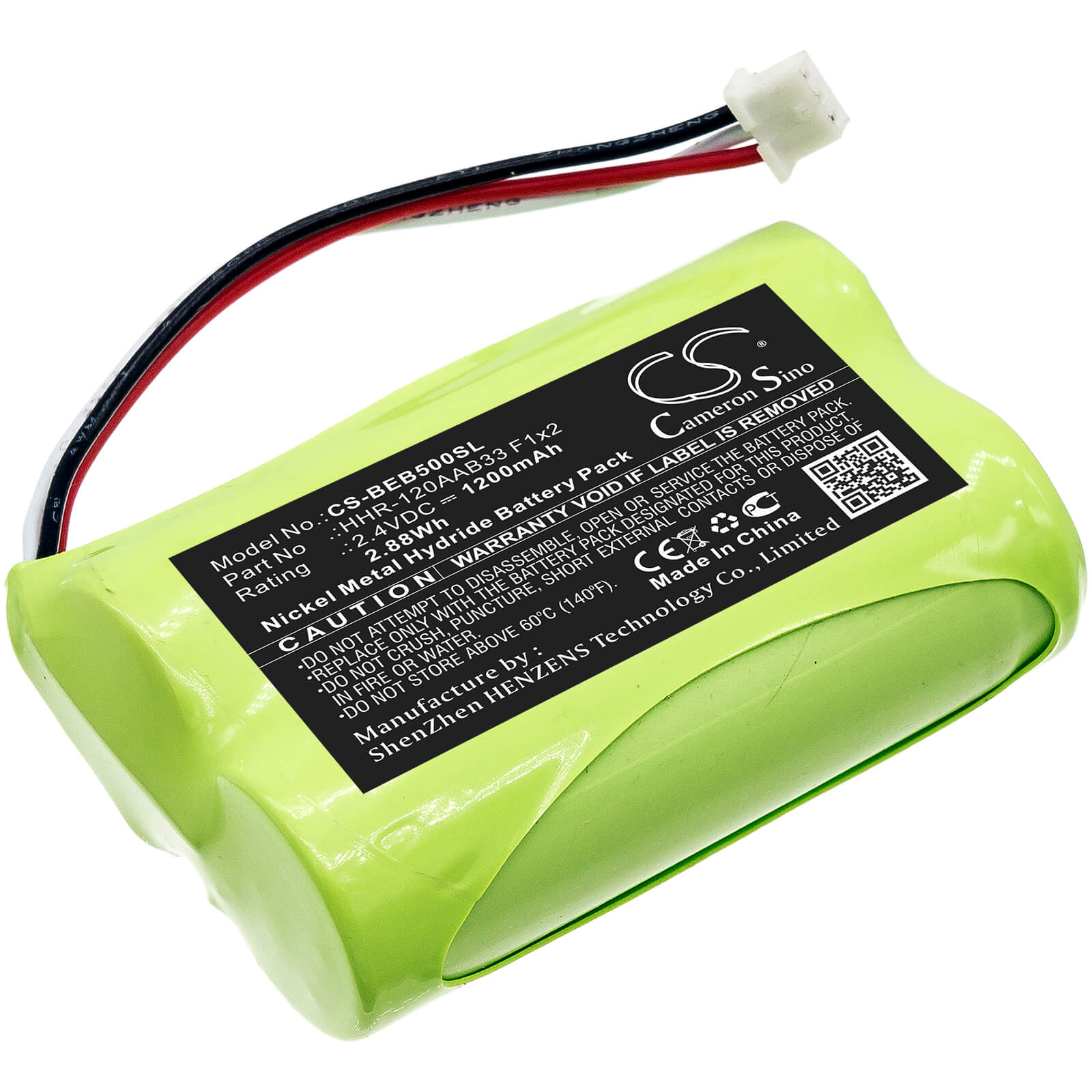 2.4V, 1200mAh, Ni-MH Battery fits Bang & Olufsen, Beo5, 2.88Wh