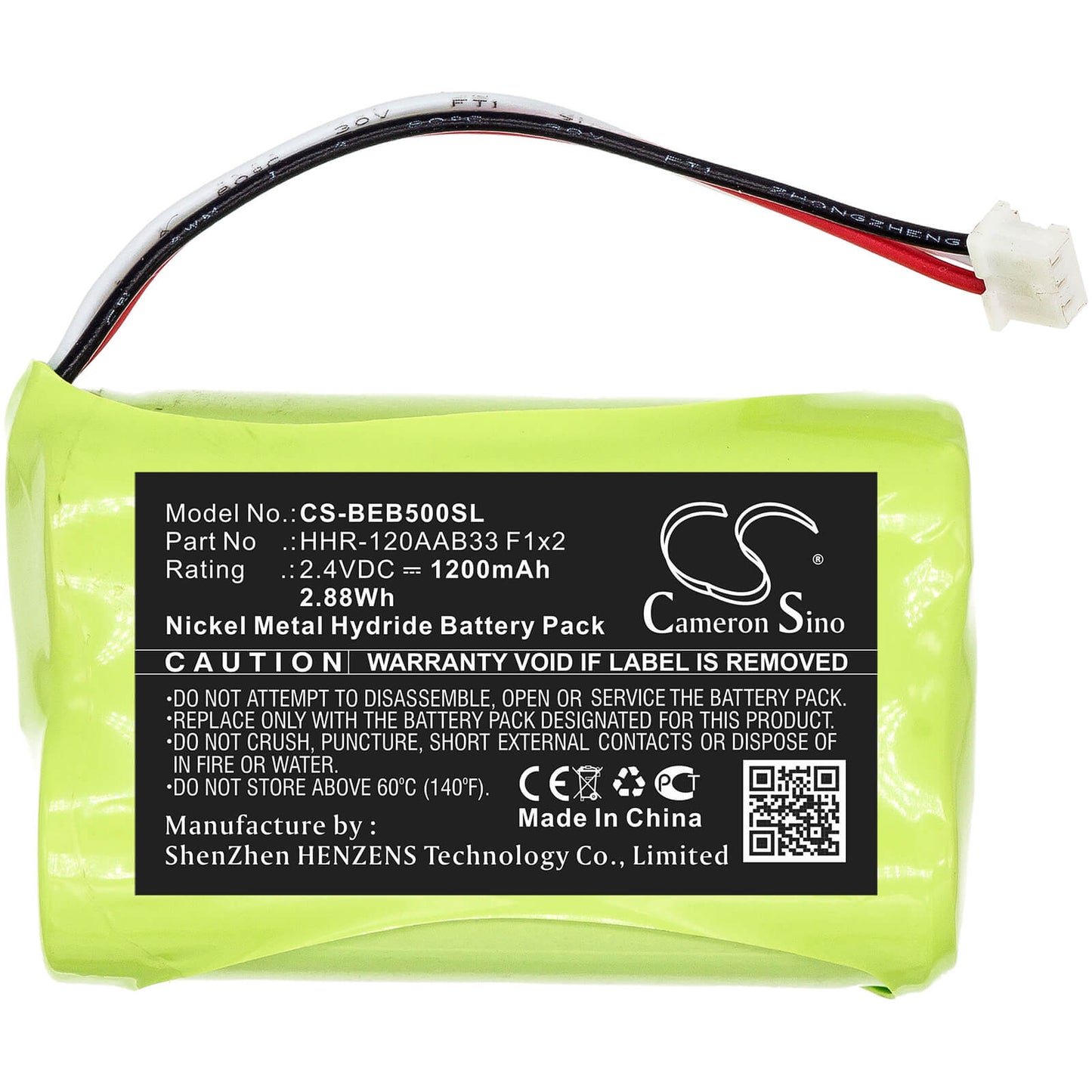 2.4V, 1200mAh, Ni-MH Battery fits Bang & Olufsen, Beo5, 2.88Wh