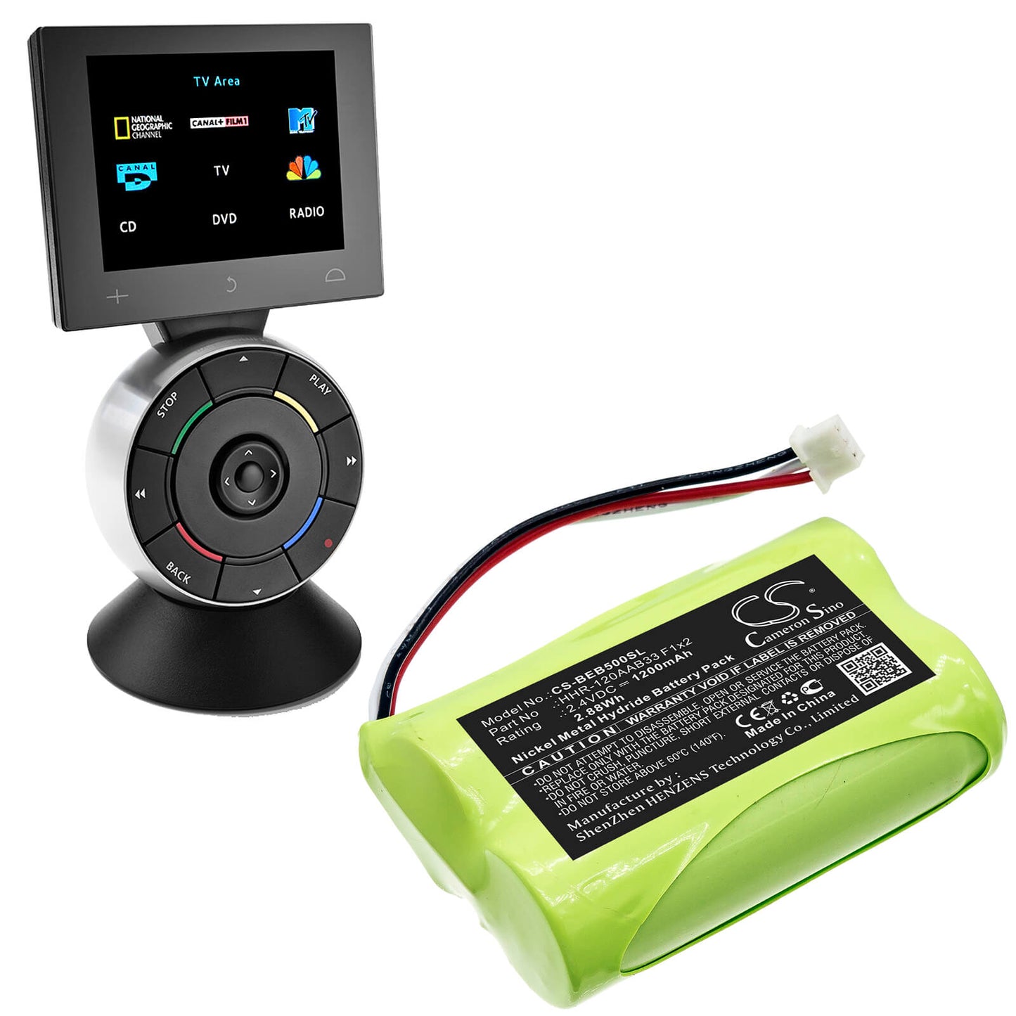 2.4V, 1200mAh, Ni-MH Battery fits Bang & Olufsen, Beo5, 2.88Wh