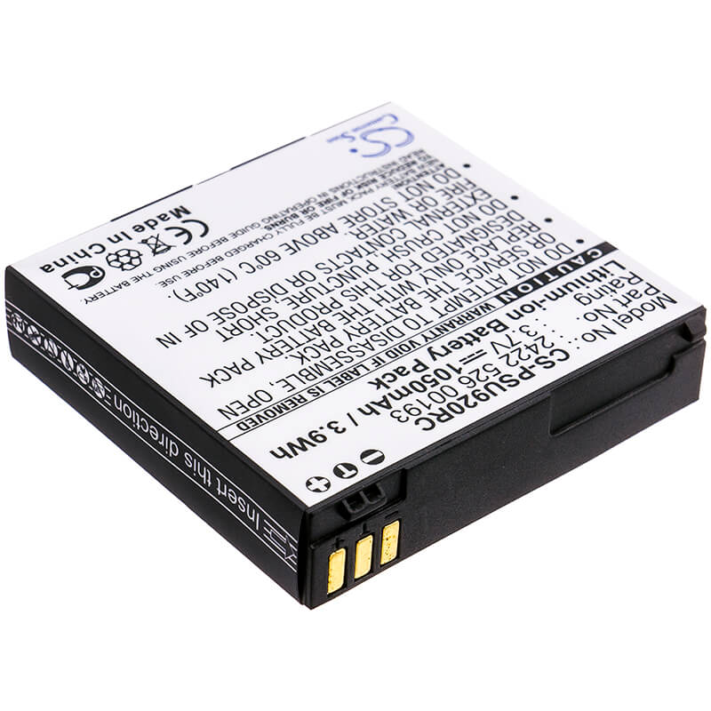 3.7V, 1050mAh, Li-ion Battery fits Philips, Pronto Tsu-9200, Pronto Tsu9200/37, 3.885Wh