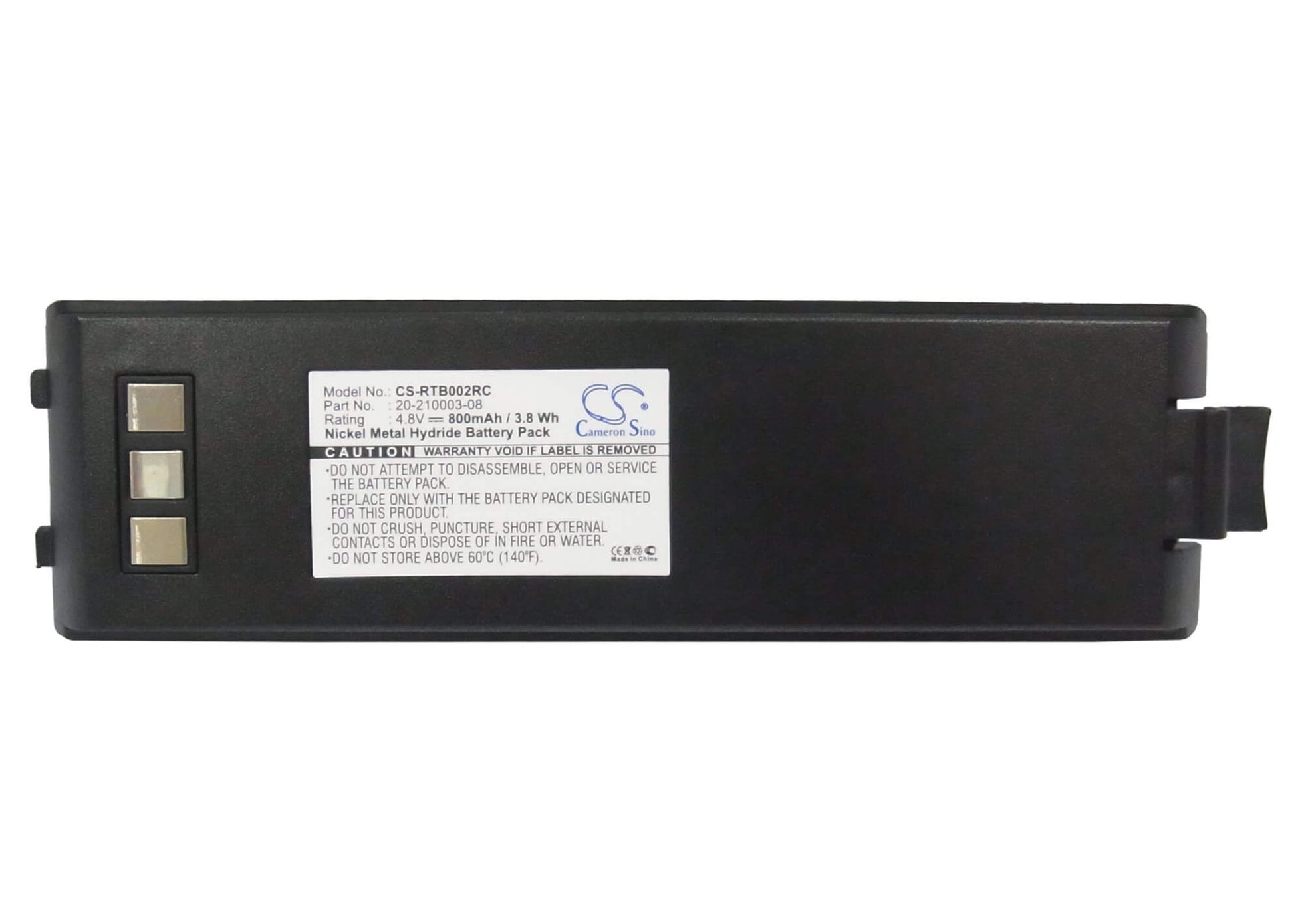 4.8V, 800mAh, Ni-MH Battery fits Rti, T2, 3.84Wh