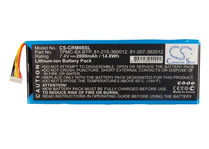 7.4V, 2000mAh, Li-ion Battery fits Crestron, 6502269, Tpmc-8x, 14.8Wh