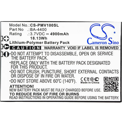 3.7V, 4900mAh, Li-Polymer Battery fits Lawmate, Pv-1000, Pv-1000 Neo, 18.13Wh