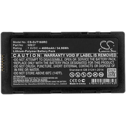 7.6V, 4600mAh, Li-Polymer Battery fits Dji, Cendence Remote Controller, Crystalsky, 34.96Wh