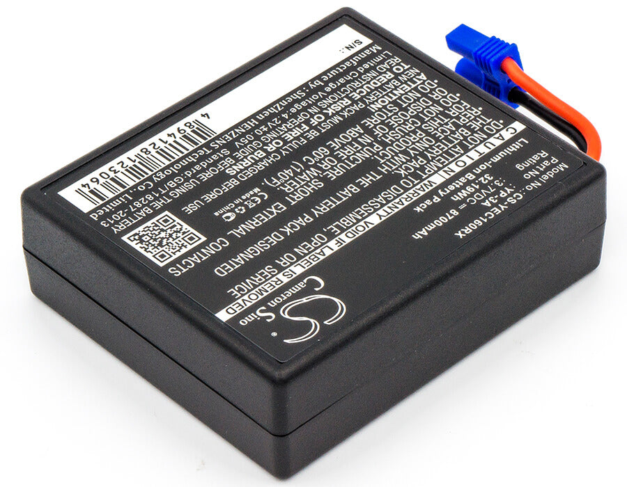 3.7V, 8700mAh, Li-ion Battery fits Yuneec, H480 Drone Remote Control, St16 Controller, 32.19Wh