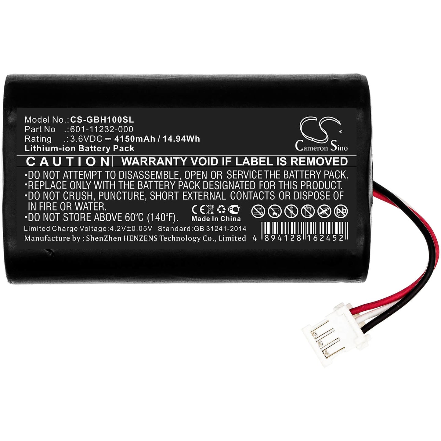 3.6V, 4150mAh, Li-ion Battery fits Gopro, Karma Remote Control, Kwbh1, 14.94Wh