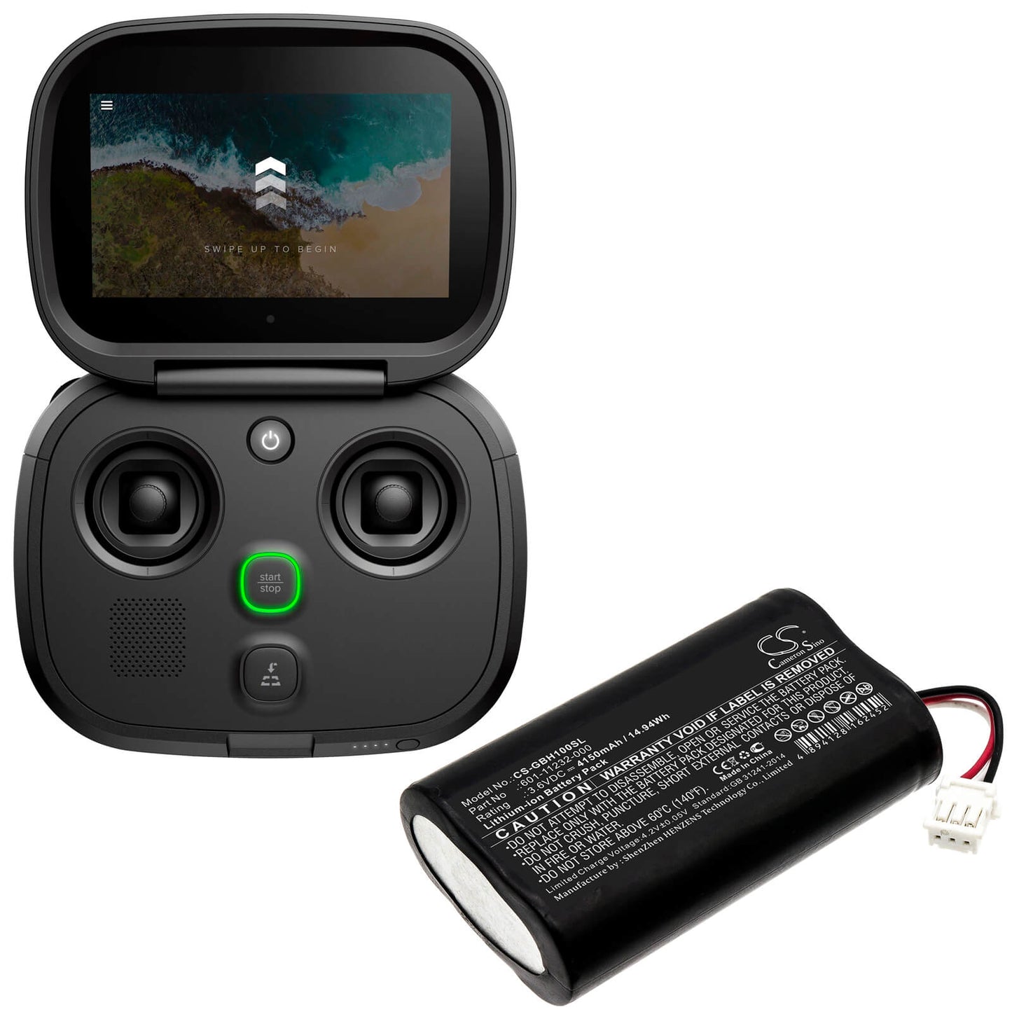 3.6V, 4150mAh, Li-ion Battery fits Gopro, Karma Remote Control, Kwbh1, 14.94Wh