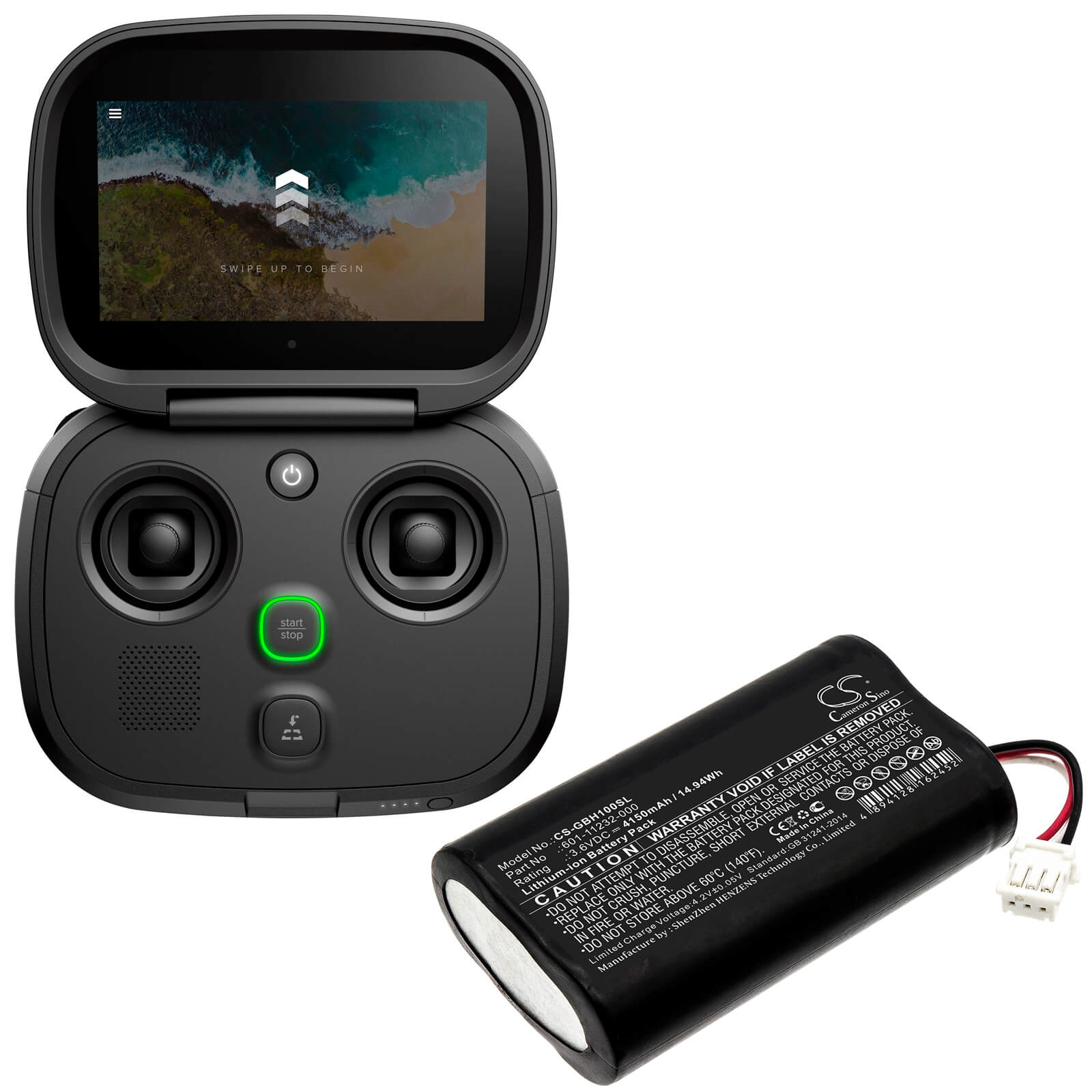 3.6V, 4150mAh, Li-ion Battery fits Gopro, Karma Remote Control, Kwbh1, 14.94Wh