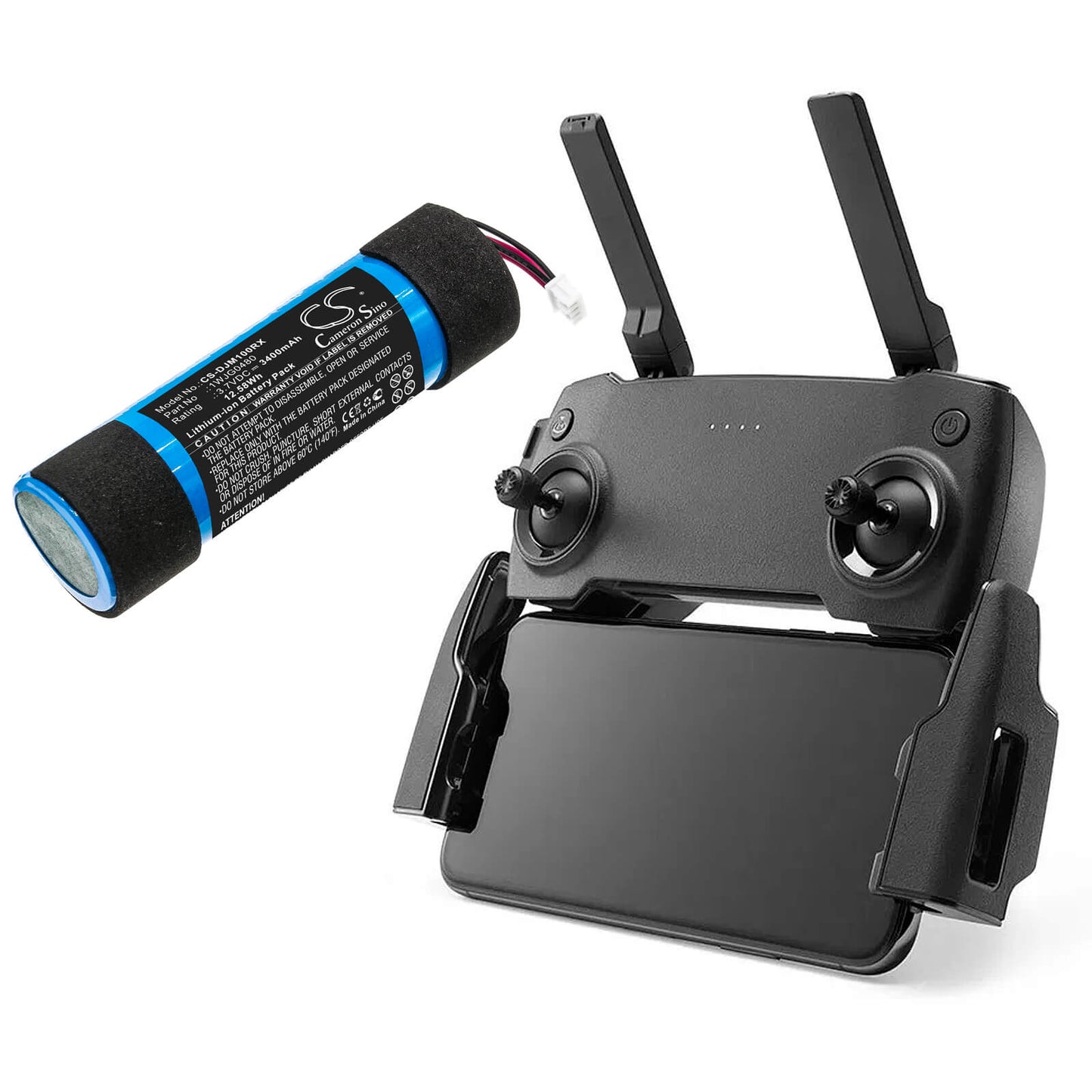 3.7V, 3400mAh, Li-ion Battery fits Dji, Mavic Mini Controller, 12.58Wh