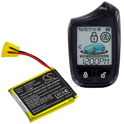 3.7V, 210mAh, Li-Polymer Battery fits Compustar, 2w901r-ss, 0.777Wh