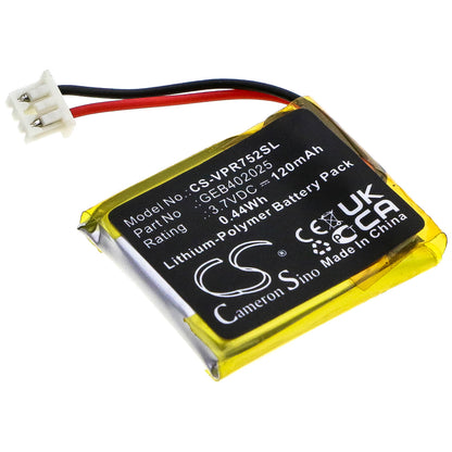 3.7V, 120mAh, Li-Polymer Battery fits Python, 7752p, 0.444Wh