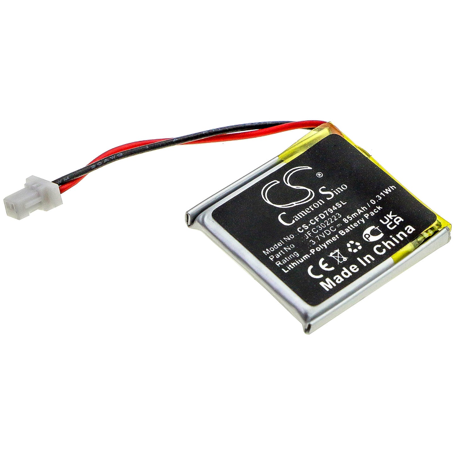 3.7V, 85mAh, Li-Polymer Battery fits Clifford, 3706, 4706, 0.3145Wh