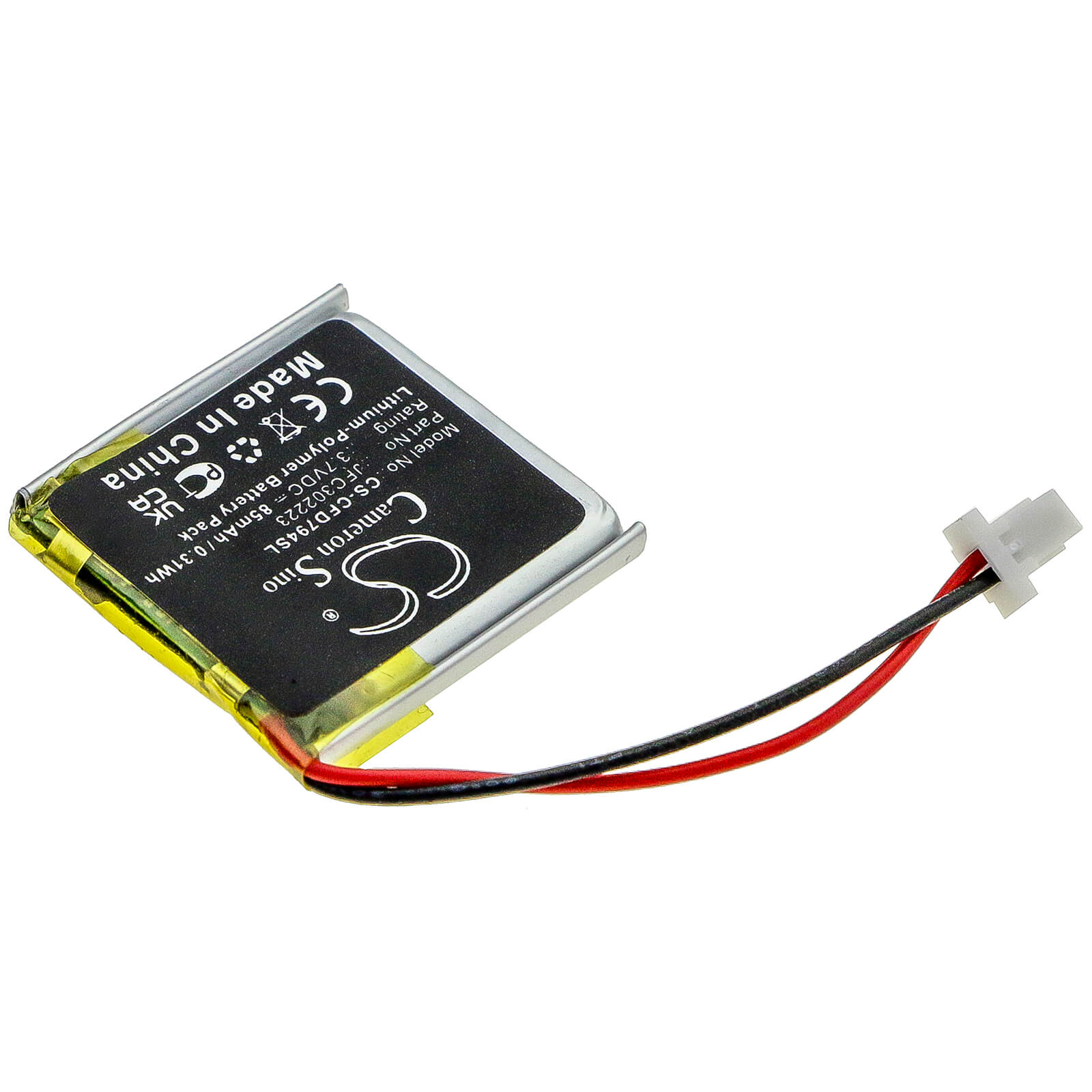 3.7V, 85mAh, Li-Polymer Battery fits Python, 7756p, 0.3145Wh