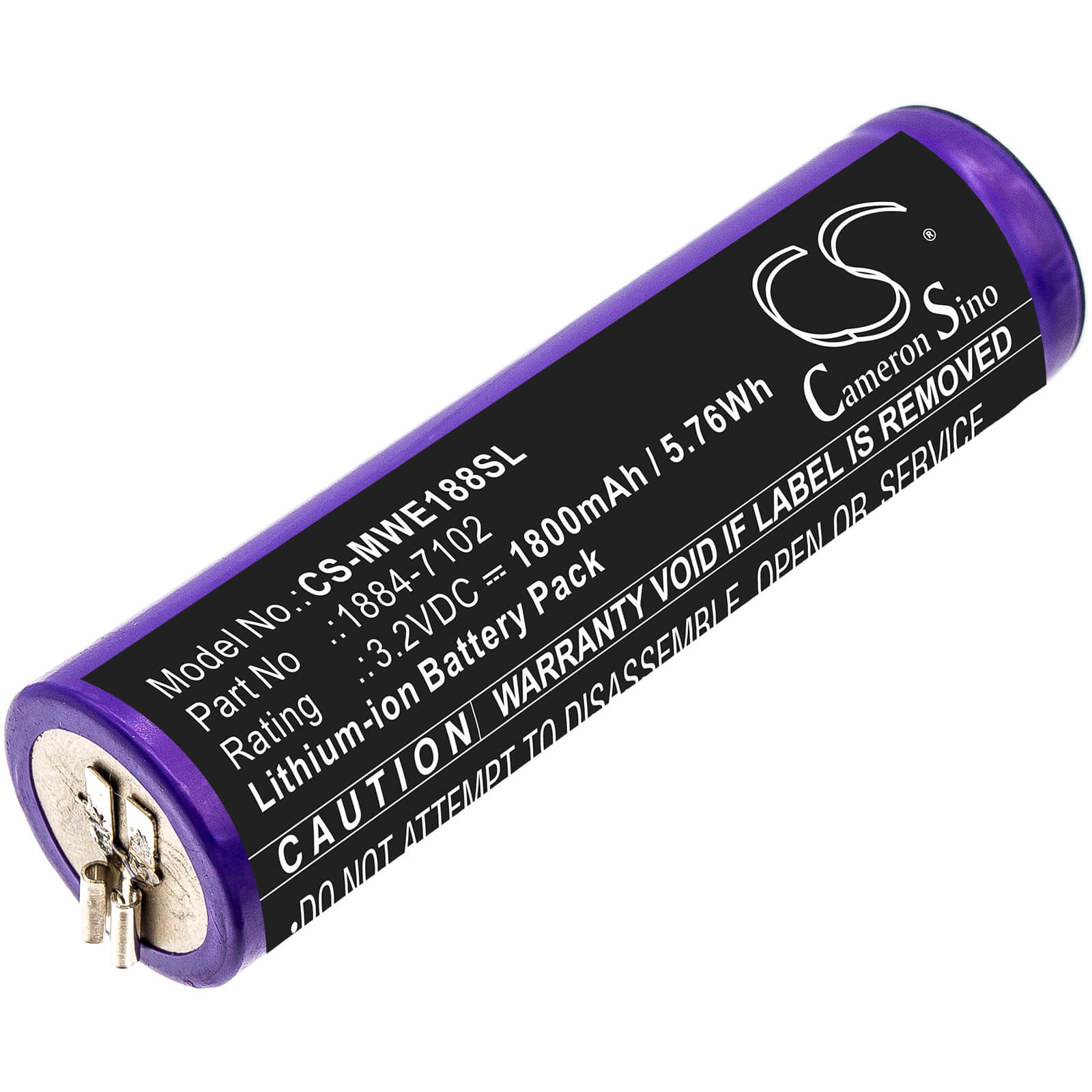 3.2V, 1800mAh, Li-ion Battery fits Moser, 1884 Li+pro, Ermila 1884, 5.76Wh