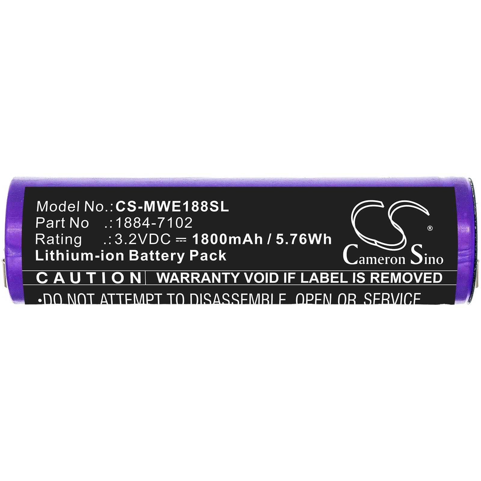 3.2V, 1800mAh, Li-ion Battery fits Moser, 1884 Li+pro, Ermila 1884, 5.76Wh