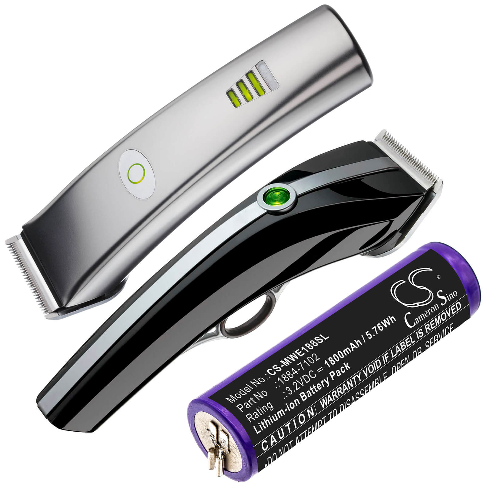 3.2V, 1800mAh, Li-ion Battery fits Moser, 1884 Li+pro, Ermila 1884, 5.76Wh