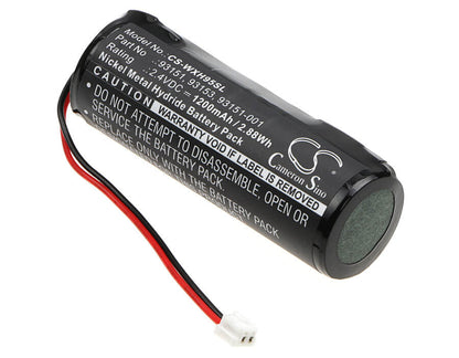 2.4V, 1200mAh, Ni-MH Battery fits Wahl, Pro 9550, Sterling Eclipse 8725, 2.88Wh