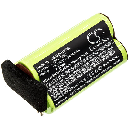 3.6V, 2000mAh, Ni-MH Battery fits Moser, Chromstyle 1871, Super Cordless 1872 Clipper, 7.2Wh