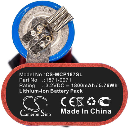 3.2V, 1800mAh, Li-ion Battery fits Moser, 1871-0071, Chrom Style Pro 1871, 5.76Wh