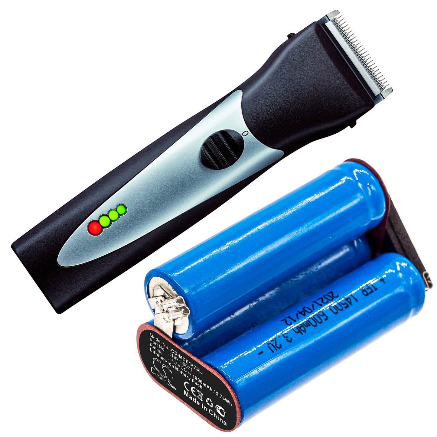 3.2V, 1800mAh, Li-ion Battery fits Moser, 1871-0071, Chrom Style Pro 1871, 5.76Wh