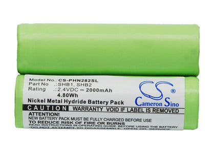 2.4V, 2000mAh, Ni-MH Battery fits Schick, F34, F40, 4.8Wh