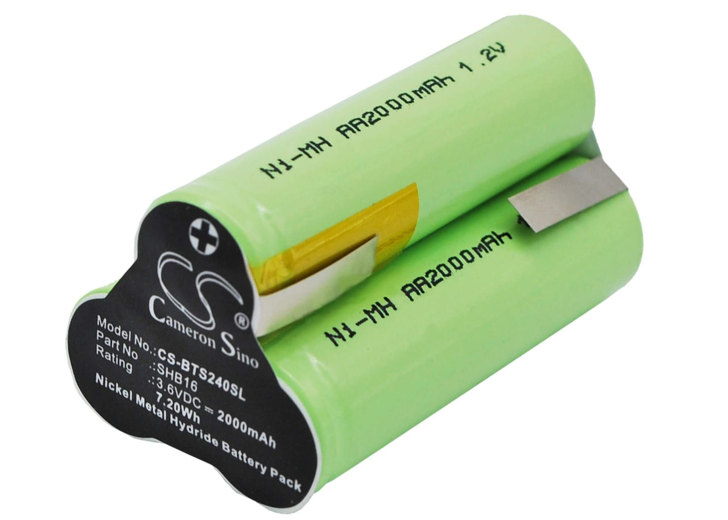 3.6V, 2000mAh, Ni-MH Battery fits Scherna, T44, 7.2Wh