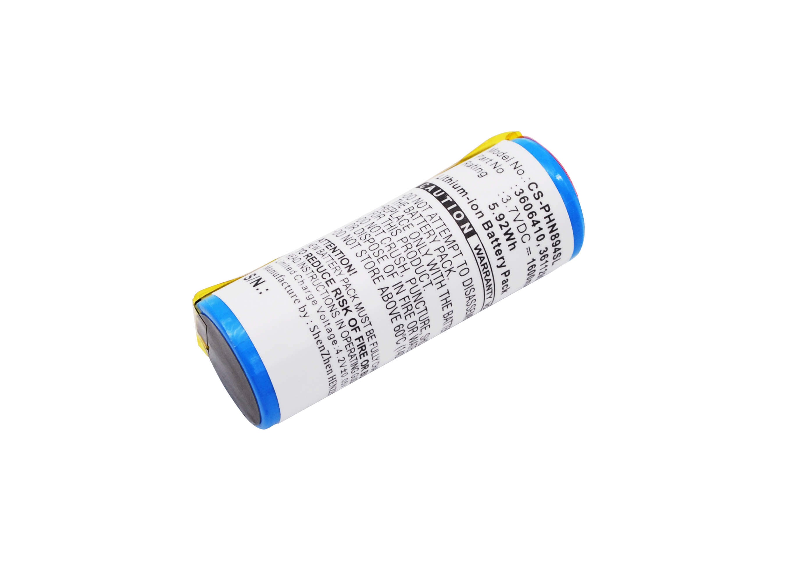 3.7V, 1600mAh, Li-ion Battery fits Braun, 5671, 5673, 5.92Wh