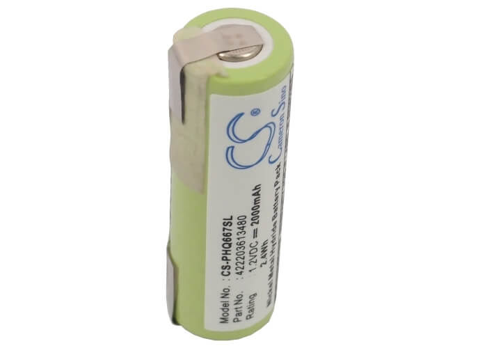 1.2V, 2000mAh, Ni-MH Battery fits Philips, 5810xl, 5811xl, 2.4Wh